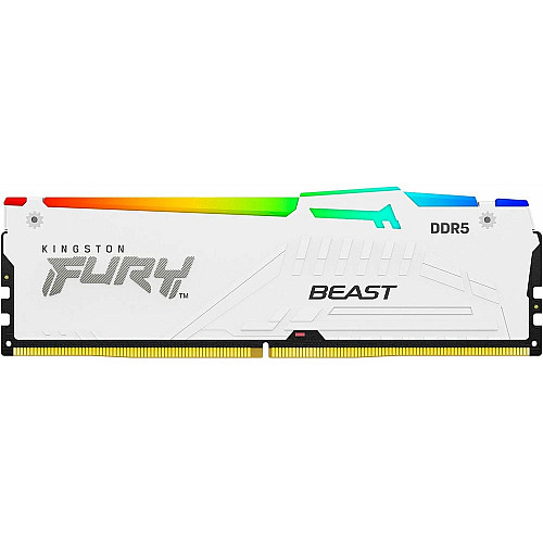 Пам'ять ПК Kingston DDR5 32GB 5600 FURY Beast  RGB XMP Білий