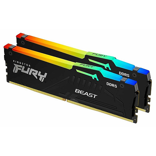 Пам'ять ПК Kingston DDR5 64GB KIT (32GBx2) 5200 FURY Beast RGB