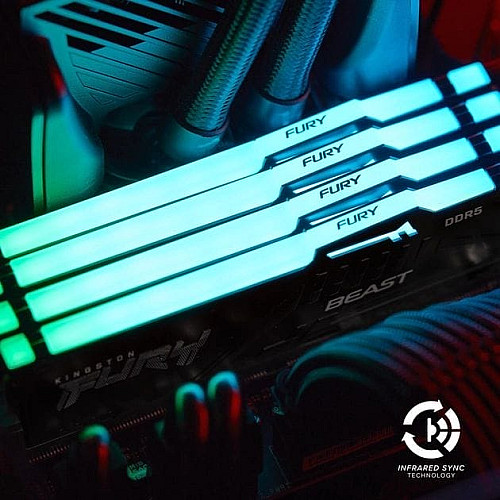 Пам'ять ПК Kingston DDR5 16GB 5600 FURY Beast  RGB