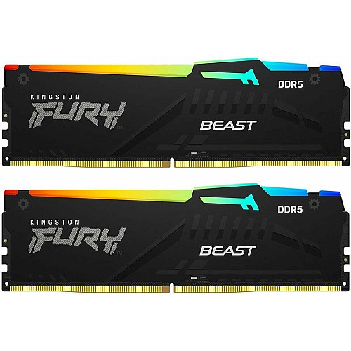 Пам'ять ПК Kingston DDR5 64GB KIT (32GBx2) 5200 FURY Beast RGB