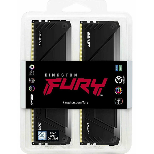 Пам'ять ПК Kingston DDR4 16GB KIT (8GBx2) 3200 FURY Beast RGB
