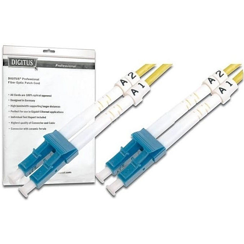 Патч-корд волоконно-оптичний DIGITUS LC/UPC-LC/UPC, 9/125, SM, OS2, duplex, 5м
