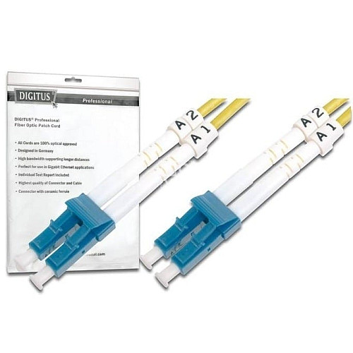 Патч-корд волоконно-оптический DIGITUS LC/UPC-LC/UPC, 9/125, SM, OS2, duplex, 1м