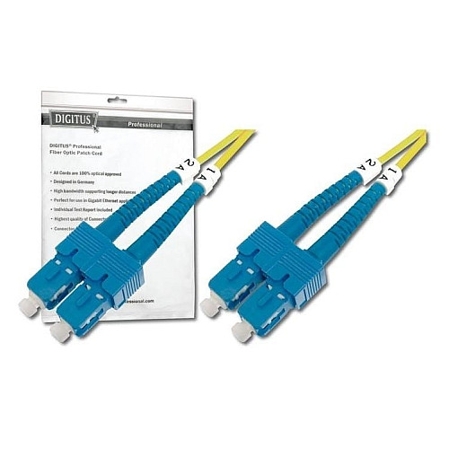Патч-корд волоконно-оптический DIGITUS SC/UPC-SC/UPC, 9/125, SM, OS2, duplex, 1м