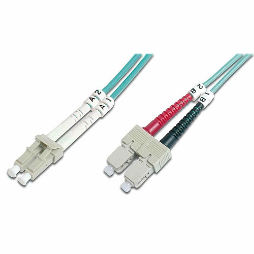 Патч-корд волоконно-оптический DIGITUS LC/UPC-SC/UPC, 50/125, MM, OM3, duplex, 1м