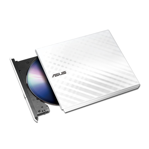 Оптический портативный привод ASUS SDRW-08D2S-U LITE DVD+-R/RW burner USB2.0 белый Retail Box Slim