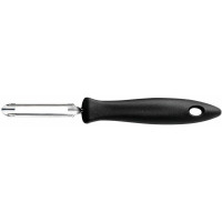 Овочечистка вертикальна Fiskars Essential, з рухомим лезом, 18.4см, нержавіюча сталь, пластик, чорний