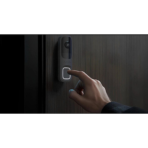 Відеодзвінок Ajax Doorbell, універсальне встановлення, 4 мп, 155° вертикальний 90° горизонтальний, іч 6м, дальнісь виявлення руху 4м, штучний інтелект, wi-fi, graphite
