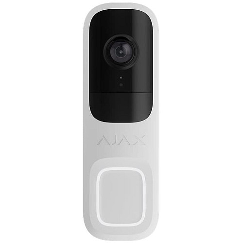 Відеодзвінок Ajax Doorbell, універсальне встановлення, 4 мп, 155° вертикальний 90° горизонтальний, іч 6м, дальнісь виявлення руху 4м, штучний інтелект, wi-fi, білий