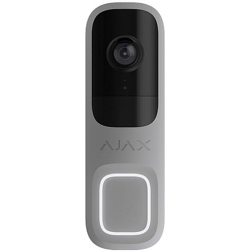 Відеодзвінок Ajax Doorbell, універсальне встановлення, 4 мп, 155° вертикальний 90° горизонтальний, іч 6м, дальнісь виявлення руху 4м, штучний інтелект, wi-fi, grey