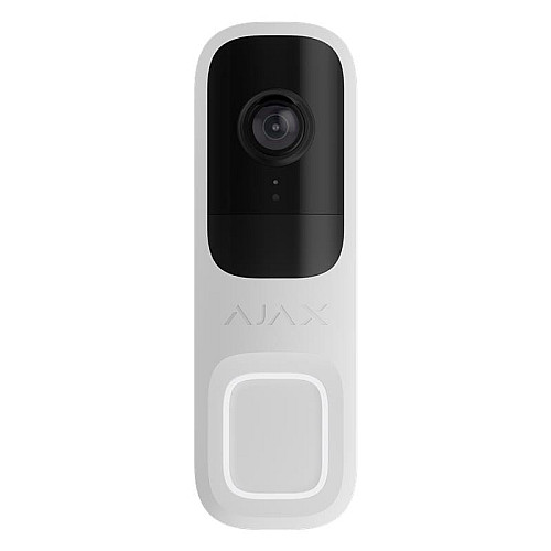 Відеодзвінок Ajax Doorbell, універсальне встановлення, 4 мп, 155° вертикальний 90° горизонтальний, іч 6м, дальнісь виявлення руху 4м, штучний інтелект, wi-fi, білий