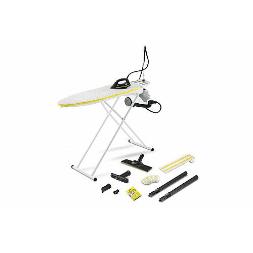 Пароочиститель Karcher SI 4 EasyFix Iron, 2000Вт, 800мл, 3.5Бар, глад.доска, утюг, швабра, белый