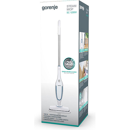 Пароочисник для підлоги Gorenje, 1200Вт, 350мл, білий