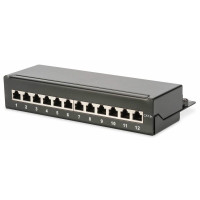 Патч-панель DIGITUS САТ 6A STP, настільна, 12 портів, зібрана, чорна