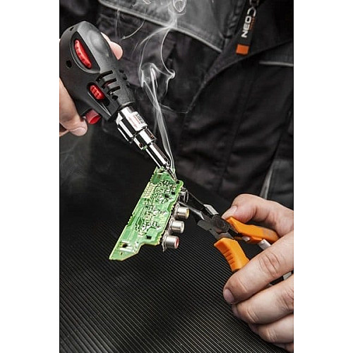 Паяльник газовый Neo Tools1300°C топливо 20мл пьезоподжиг насадка 400°C