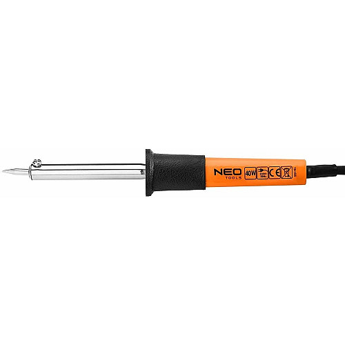 Паяльник електричний Neo Tools 40Вт 450°C нікельована мідь