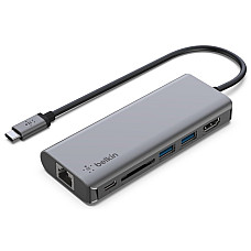Хаб Belkin USB-C 6в1 HDMI/2хUSB-A/USB-C/SD/Ethernet