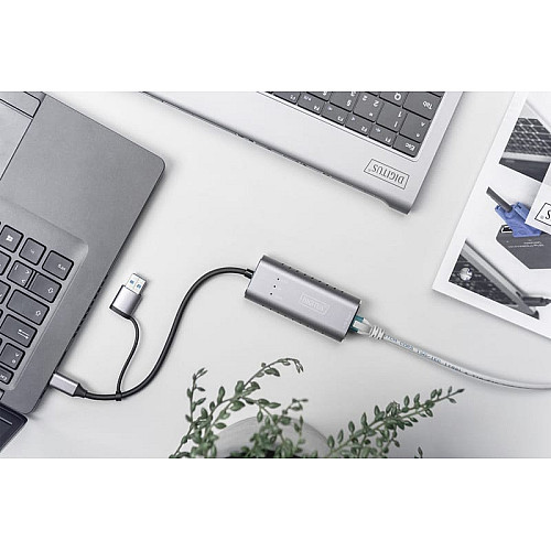 Адаптер DIGITUS USB-C/USB 3.0 - 2.5 Gbps Ethernet