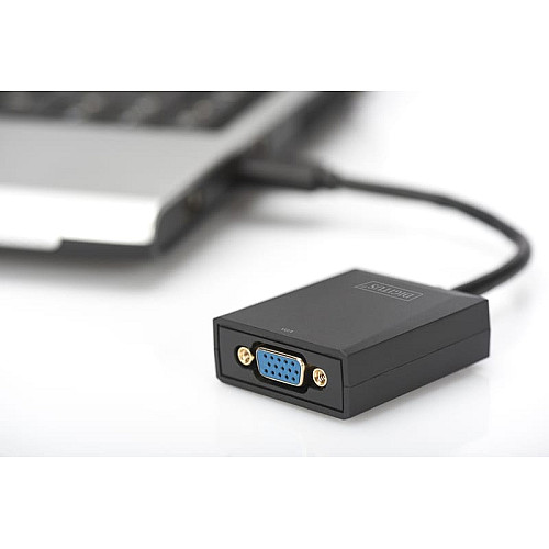 Адаптер DIGITUS USB 3.0 - VGA Full HD, M/F, 0.15м