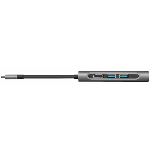Хаб Trust Dalyx 7-IN-1 USB-С > 2xUSB-А 3.2/USB-С/HDMI/Ehernet/SD/microSD, Алюміній, 0.25м, Сірий