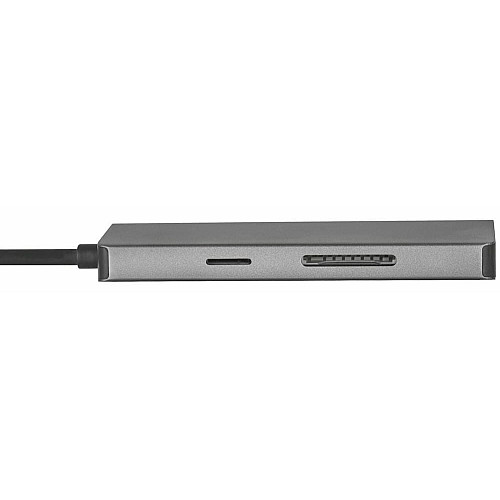 Хаб Trust Dalyx 7-IN-1 USB-С > 2xUSB-А 3.2/USB-С/HDMI/Ehernet/SD/microSD, Алюміній, 0.25м, Сірий