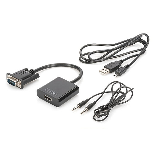 Адаптер DIGITUS VGA > HDMI (M/F), Full HD
