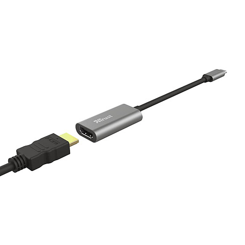 Адаптер Trust Dalyx USB-C > HDMI, 0.2м, Алюміній, чорний