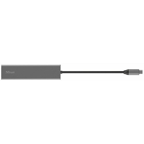Хаб Trust Halyx USB-С > 3xUSB-А 3.2/SD/microSD, Алюміній, 0.15м, Сірий