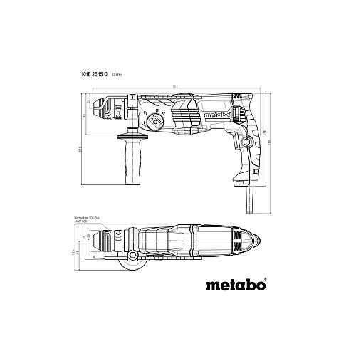 Перфоратор Metabo KHE 2645 Q SDS-plus 850Вт 2.9Дж 3.1кг