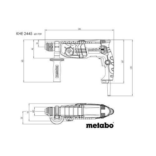 Перфоратор Metabo KHE 2445 SDS-plus 800Вт 2.4Дж 2.8кг
