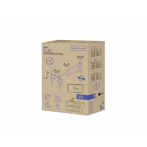 Кріплення ТВ поворотне Simpler 28ET 19-43