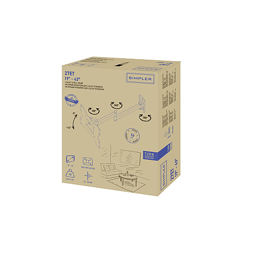Кріплення ТВ поворотне Simpler 27ET 22-43