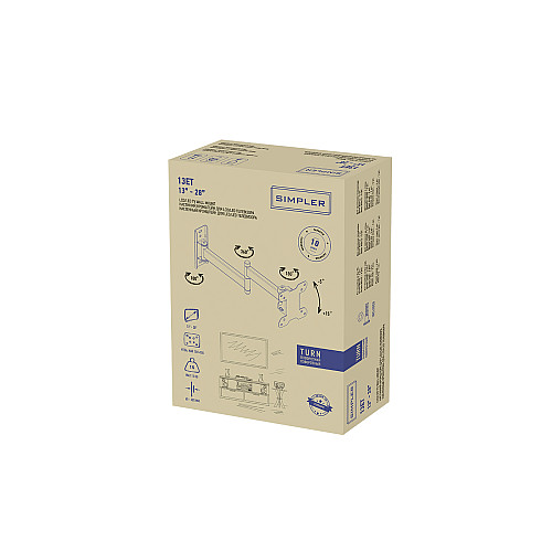 Кріплення ТВ поворотне Simpler 13ET 18-28