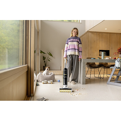Пилосос Karcher безпровідний FCV 4, 180Вт, конт пил -0.45л, вода -0.75л, автон. робота до 45хв, вага-4.1кг, білий