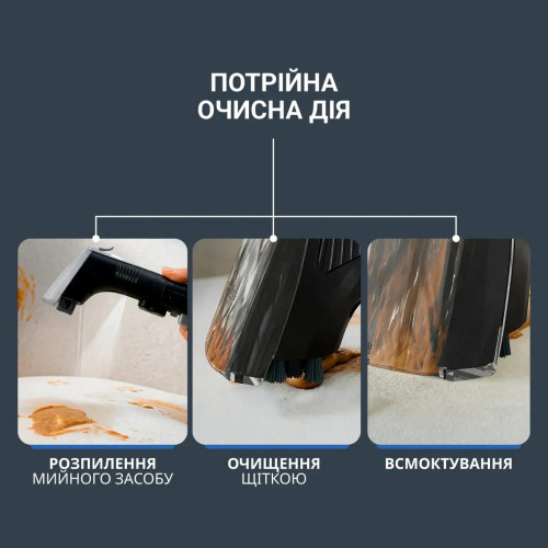 Пилосос Rowenta миючий Clean It Hot & Cold, 1150Вт, конт пил -1,5л, вода -2,3л, 13500 Па, 4 насадки, чорно-золотий