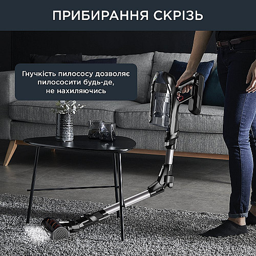 Пилосос Rowenta безпровідний X-Force Flex 14.60 Auto Animal, 48Вт, конт пил -0.9л, автон. робота до 70хв, НЕРА, чорно-сірий