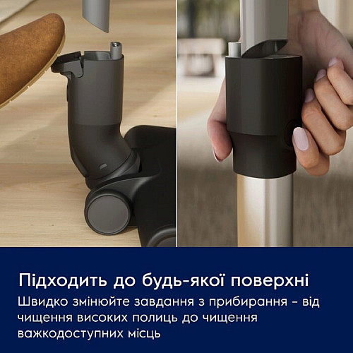 Пилосос Electrolux безпровідний, вологе прибирання, конт пил -0.5л, автон. робота до 50хв, вага-2.49кг, НЕРА12, 5 насадок, синій