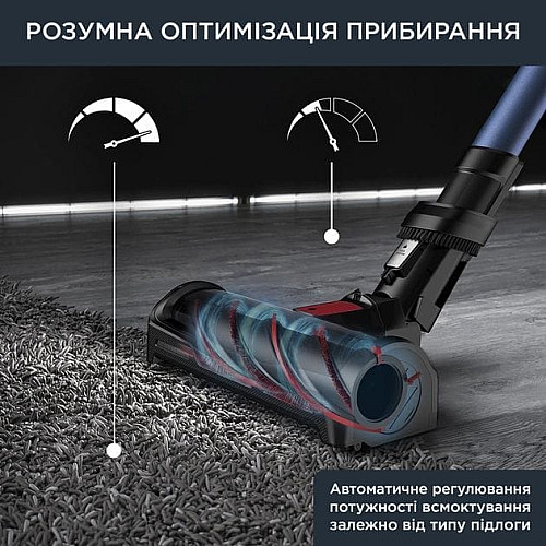 Пылесос Rowenta Беспроводной X-Force Flex 12.60 Auto Aqua, 320Вт, конт пыль -0.1л, автон. работа до 45мин, вес-3кг, НЕРА, черно-синий