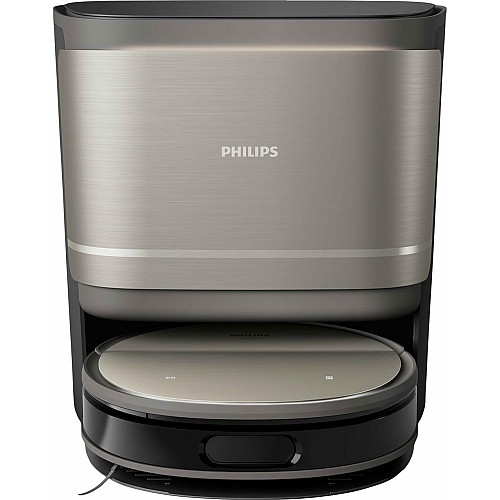 Робот-пылесос Philips Series 9000, h=9.8см, влажная уборка, пыль -0.21л, вода -0.22л, автон. работа до 280мин, EPA 11, черный-металлик