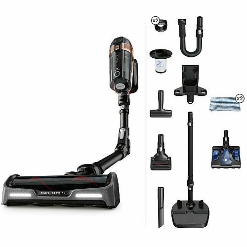 Пылесос Rowenta беспроводной X-Force Flex 15.60, 230Вт, влажная уборка, конт пыль -0.9л, автон. работа до 80мин, НЕРА, подсветка, гибкая насадка, черный