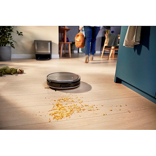 Робот-пылесос Philips Series 9000, h=9.8см, влажная уборка, пыль -0.21л, вода -0.22л, автон. работа до 280мин, EPA 11, черный-металлик