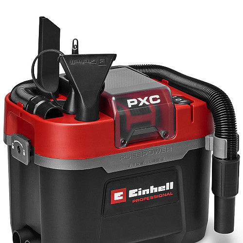 Пилосос професійний акумуляторний Einhell Professional TP-VC 18/10 Li BL 18В 130мбар контейнер 10л вологе/сухе прибирання Dust Class L 3.05кг без АКБ та ЗП