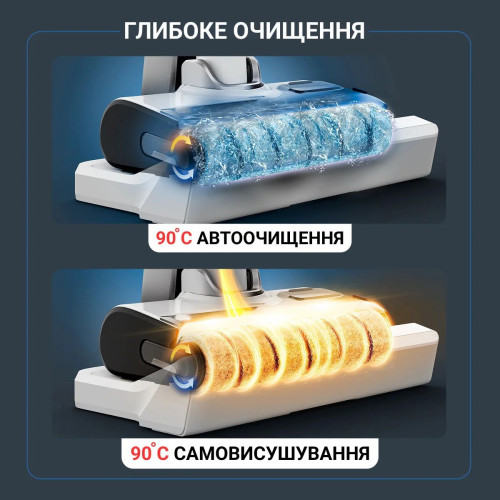 Пилосос Rowenta безпровідний миючий X-Clean 12, 21000Па, конт пил -0.72л, конт для води-0.79л, автон. робота до 65хв, вага-7.77кг, НЕРА, білий