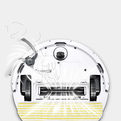 Робот-пилосос karcher RVC 3, h=0.97см, вологе прибирання, конт пил -0.24л, вода -0.28л, автон. робота до 130хв, Bluetooth, білий
