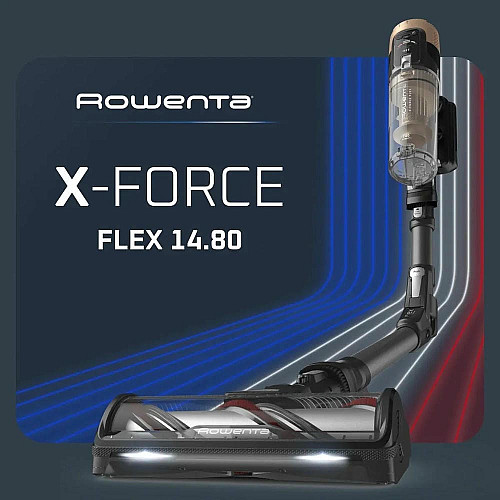 Пылесос Rowenta беспроводной X-Force Flex 14.80 Auto Animal, 240Вт, конт пыль -0.65л, автон. работа до 90мин, HEF system 99,9%, черно-золотой