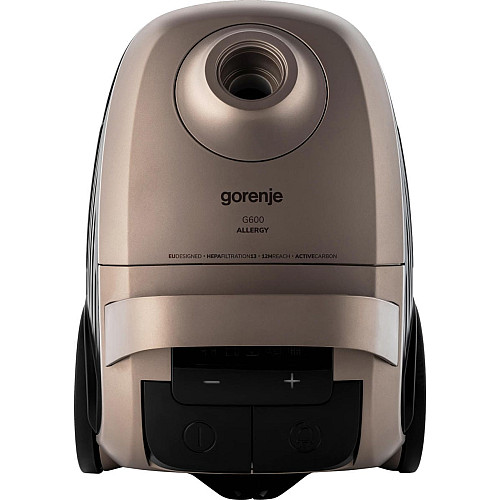 Пылесос Gorenje мешковый, 850Вт, конт пыль -3л, HEPA, сенсорное упр, телескоп трубка, бронзовый