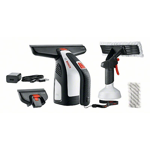 Пылесос Bosch GlassVAC оконный, аккумуляторный, 3.6В, 2Ач, контейнер 0.1Л, 0.7кг, +насадки и пульв.