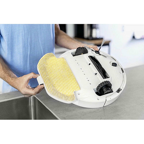 Робот-пылесос Karcher RCV 3, 400Вт, h=9.4см, влажная уборка, пыль -0.5л, вода -0.17л, автон. работа до 120мин, вес-3.7кг, НЕРА, белый
