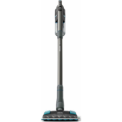 Пылесос Philips беспроводной Aqua Plus, влажная уборка, конт пыль -0.6л, автон. работа до 30мин, вес-1.7кг, НЕРА, турборежим, синий