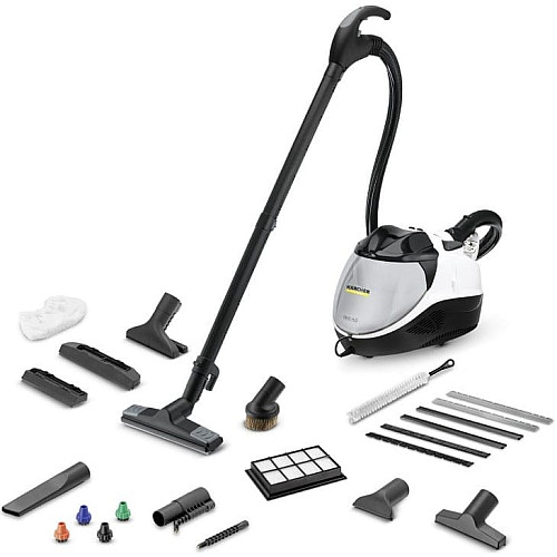 Паропилосос Karcher SV 7, 2200Вт, вологе прибирання, вода -0.45л, HEPA, обробка парою, біло-чорний